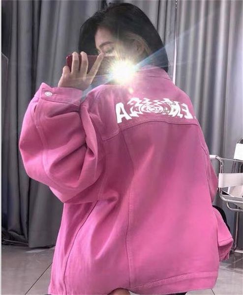 women's loose denim jacket oversized outerwear letter printing autumn and winter clothing pink coat rtt007dyt, Black;brown
women's loose denim jacket oversized outerwear letter printing autumn and winter clothing pink coat rtt007dyt, Black;brown