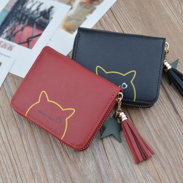 wallets women short tassels lady moneybags mini cat coin purse pouch wallet cards id holder purses bags woman notecase pocket, Red;black
wallets women short tassels lady moneybags mini cat coin purse pouch wallet cards id holder purses bags woman notecase pocket, Red;black