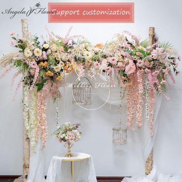 decorative flowers & wreaths custom wedding arch decor artificial flower wall pink hanging row arrangement creative floral party event stage
decorative flowers & wreaths custom wedding arch decor artificial flower wall pink hanging row arrangement creative floral party event stage