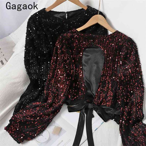 women blouse spring autumn solid o-neck short backless shirts slim hollow out bow korean fashion blouses 210531, White
women blouse spring autumn solid o-neck short backless shirts slim hollow out bow korean fashion blouses 210531, White