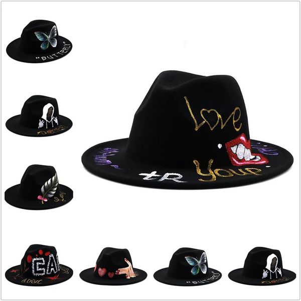 2021 new fashion diy painting wool felt fedora hats women men party trilby jazz church hat handmade wide brim panama caps, Blue;gray
2021 new fashion diy painting wool felt fedora hats women men party trilby jazz church hat handmade wide brim panama caps, Blue;gray