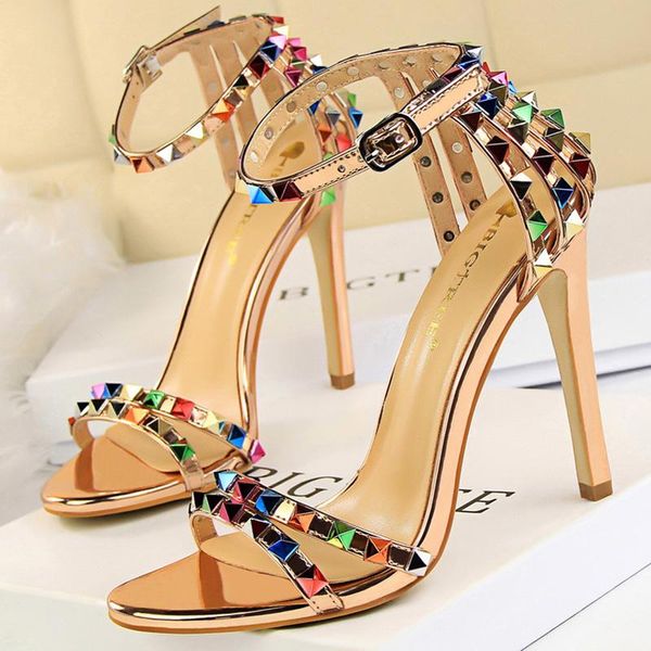 sandals 2021 women 11cm high heels rivets studded lady wedding bridal sandles gladiator stripper summer fetish platform shoes, Black
sandals 2021 women 11cm high heels rivets studded lady wedding bridal sandles gladiator stripper summer fetish platform shoes, Black