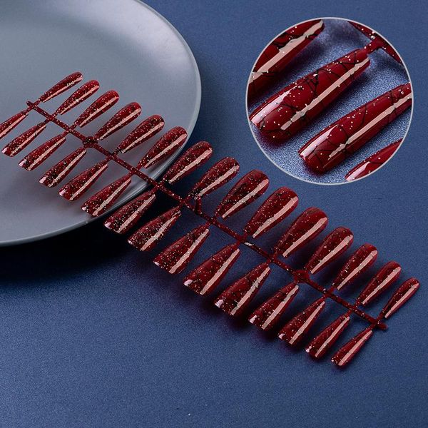 false nails 30pcs full cover fashion fake nail tips long ballerina press on coffin profession art tools wholesale, Red;gold
false nails 30pcs full cover fashion fake nail tips long ballerina press on coffin profession art tools wholesale, Red;gold