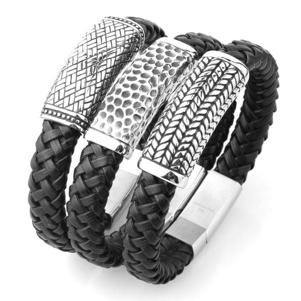 link, chain stainless steel cuban curb link black braided leather wristband mens boy bracelet bangle punk jewelry
link, chain stainless steel cuban curb link black braided leather wristband mens boy bracelet bangle punk jewelry