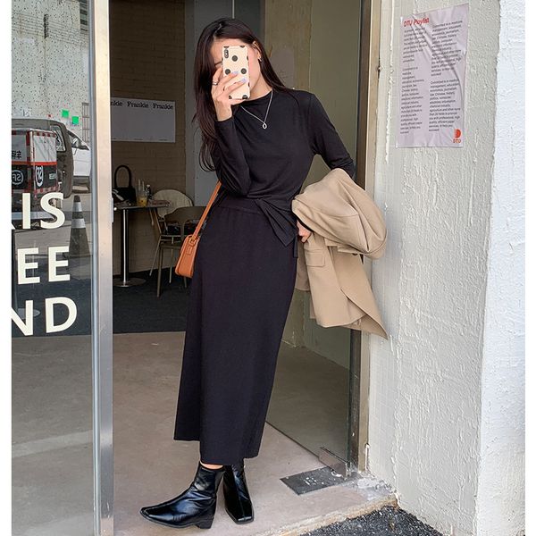 skirts autumn high waist knitted women's korean slim fit a-shaped long skirt children 91078, Black
skirts autumn high waist knitted women's korean slim fit a-shaped long skirt children 91078, Black