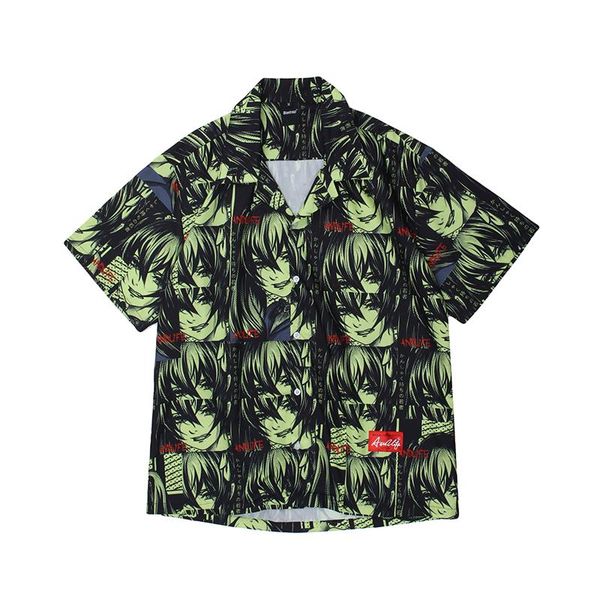 men's casual shirts harajuku cartoon short sleeve oversize summer men and women lapel high street loose hawaiian shirt hip hop, White;black
men's casual shirts harajuku cartoon short sleeve oversize summer men and women lapel high street loose hawaiian shirt hip hop, White;black