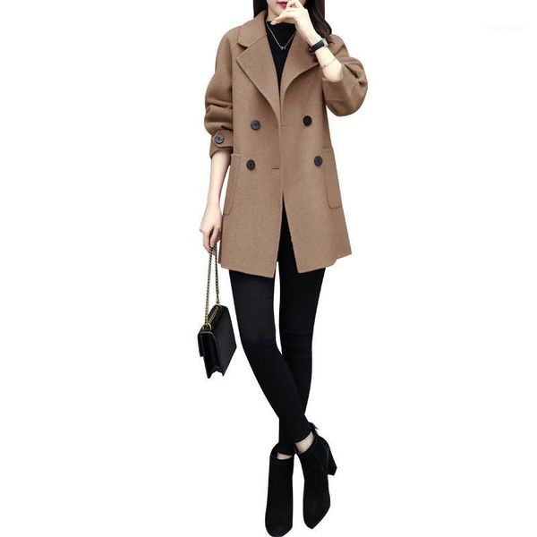 women's wool & blends 2021 autumn and winter female woolen coat korean style women mid-length fashion loose harajuku double breasted up, Black
women's wool & blends 2021 autumn and winter female woolen coat korean style women mid-length fashion loose harajuku double breasted up, Black
