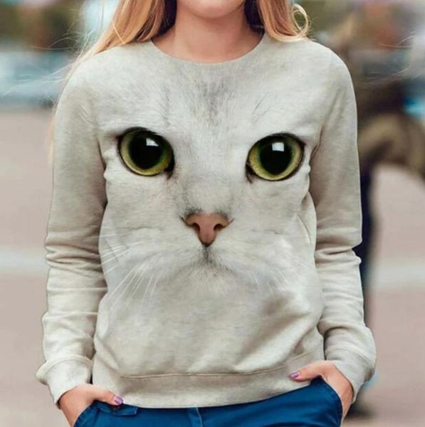 women cute cat pattern oversize sweatshirt long sleeve round neck hooded tracksuit casual women's t-shirt, White
women cute cat pattern oversize sweatshirt long sleeve round neck hooded tracksuit casual women's t-shirt, White
