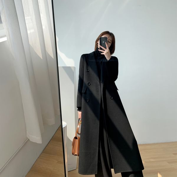 hepburn black tweed coat womens 2021 spring new double breasted knee length double faced cashmere coat, Tan;black
hepburn black tweed coat womens 2021 spring new double breasted knee length double faced cashmere coat, Tan;black