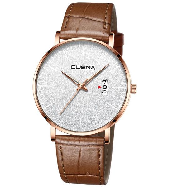 wristwatches cuena 811 ultra-thin dial calendar men's women's belt waterproof quartz watch fashion casual sports couple, Slivery;brown
wristwatches cuena 811 ultra-thin dial calendar men's women's belt waterproof quartz watch fashion casual sports couple, Slivery;brown