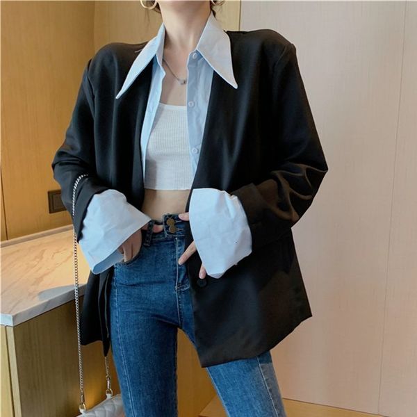 women's suits & blazers hzirip elegant fake of two streetwear ol loose-fitting femme lady the fice blazers retro-autumn coats rjc7, White;black
women's suits & blazers hzirip elegant fake of two streetwear ol loose-fitting femme lady the fice blazers retro-autumn coats rjc7, White;black