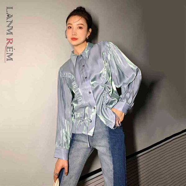 spring satin lace up asymmetry with gradient luster turn-down collar bow korean style light blue shirt women 2a3098 210507, White
spring satin lace up asymmetry with gradient luster turn-down collar bow korean style light blue shirt women 2a3098 210507, White