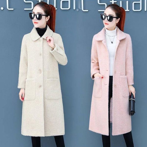 women's wool & blends winter woolen coat women water velvet casual single-breasted warm long overcoat female manteau femme m445, Black
women's wool & blends winter woolen coat women water velvet casual single-breasted warm long overcoat female manteau femme m445, Black