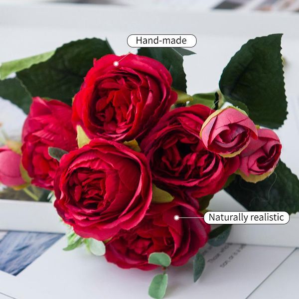 bouquet 9 heads silk flowers artificial peony rose fake for diy living room home garden wedding decoration decorative & wreaths
bouquet 9 heads silk flowers artificial peony rose fake for diy living room home garden wedding decoration decorative & wreaths