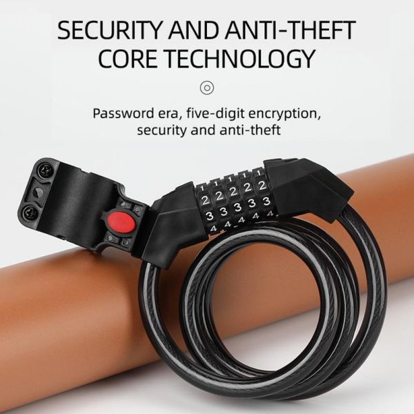 bike locks 5-digit password lock combination number code bicycle cycle 1200mm steel cable chain self-contained frame
bike locks 5-digit password lock combination number code bicycle cycle 1200mm steel cable chain self-contained frame