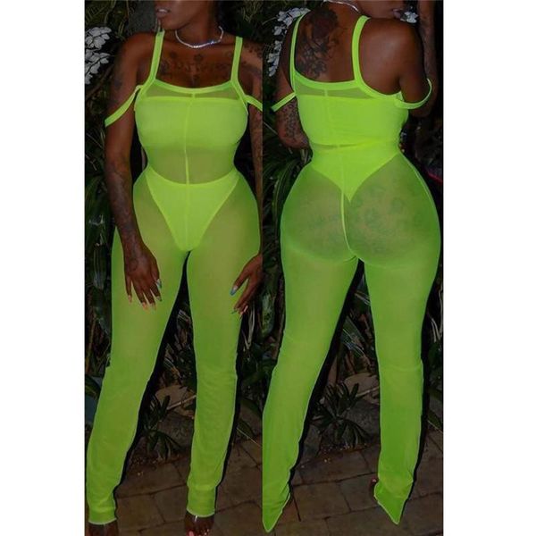 women's jumpsuits & rompers fashion women solid color mesh perspective casual summer club jumpsuit fluorescent pants, Black;white
women's jumpsuits & rompers fashion women solid color mesh perspective casual summer club jumpsuit fluorescent pants, Black;white