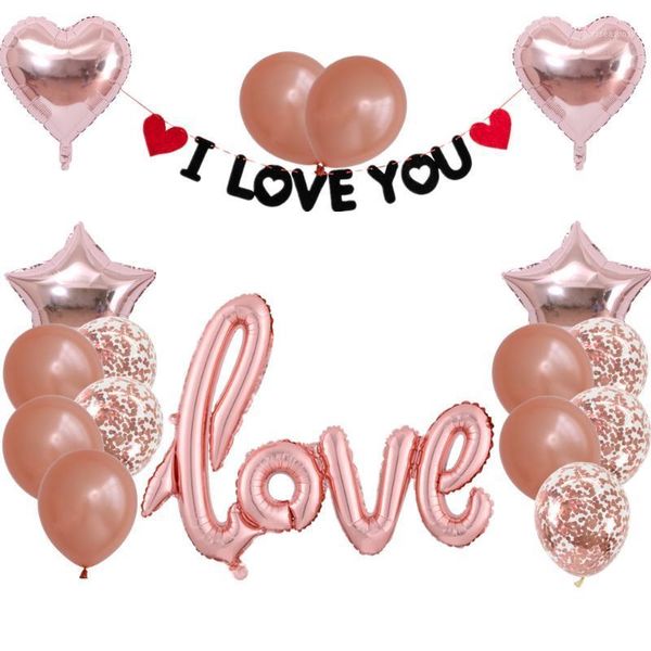 party decoration 18pcs/set valentines day wedding decor balloons red i love you banner rose gold heart confetti for1
party decoration 18pcs/set valentines day wedding decor balloons red i love you banner rose gold heart confetti for1