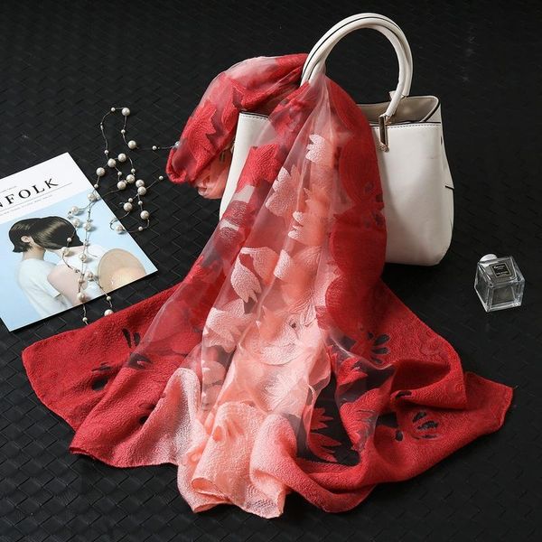 long korean version scarf ladies gradient two-color leaf flower shawl bib scarves, Blue;gray
long korean version scarf ladies gradient two-color leaf flower shawl bib scarves, Blue;gray