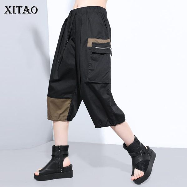 women's pants & capris xitao patchwork hip calf length women 2021 summer tide fashion drawstring pocket elastic waist gcc3741, Black;white
women's pants & capris xitao patchwork hip calf length women 2021 summer tide fashion drawstring pocket elastic waist gcc3741, Black;white