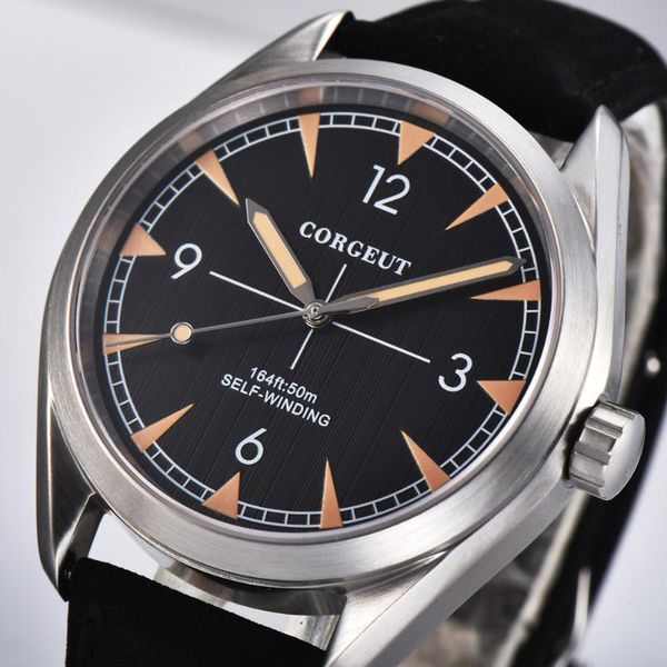 wristwatches corgeut 41mm automatic mechanical watch men's casual leather strap waterproof luminous business men, Slivery;brown
wristwatches corgeut 41mm automatic mechanical watch men's casual leather strap waterproof luminous business men, Slivery;brown
