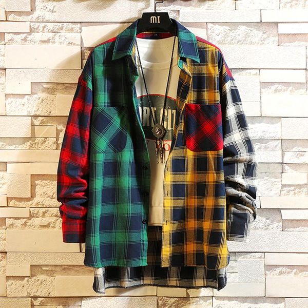 men's casual shirts men plaid 2021 spring autumn mens long sleeve outwear loose, White;black
men's casual shirts men plaid 2021 spring autumn mens long sleeve outwear loose, White;black