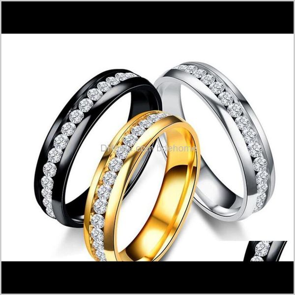 band drop delivery 2021 luxury fashion stainless steel crystal wedding rings for women men plated mens ring jewelry gold sier col, Silver
band drop delivery 2021 luxury fashion stainless steel crystal wedding rings for women men plated mens ring jewelry gold sier col, Silver