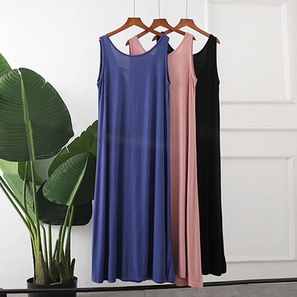 modal sleeveless dress women loose casual tank female home floor-length es high waist chic elegant es 210428, Black;gray
modal sleeveless dress women loose casual tank female home floor-length es high waist chic elegant es 210428, Black;gray