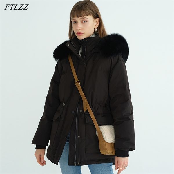 winter 90% white duck down coat thick warm large real fur hooded jacket waist retractable parker snow outwear 210430, Black
winter 90% white duck down coat thick warm large real fur hooded jacket waist retractable parker snow outwear 210430, Black