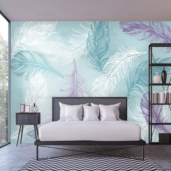 wallpapers nordic hand drawing plume custom mural jointless silk cloth living room bedroom tv background home decor purple blue
wallpapers nordic hand drawing plume custom mural jointless silk cloth living room bedroom tv background home decor purple blue