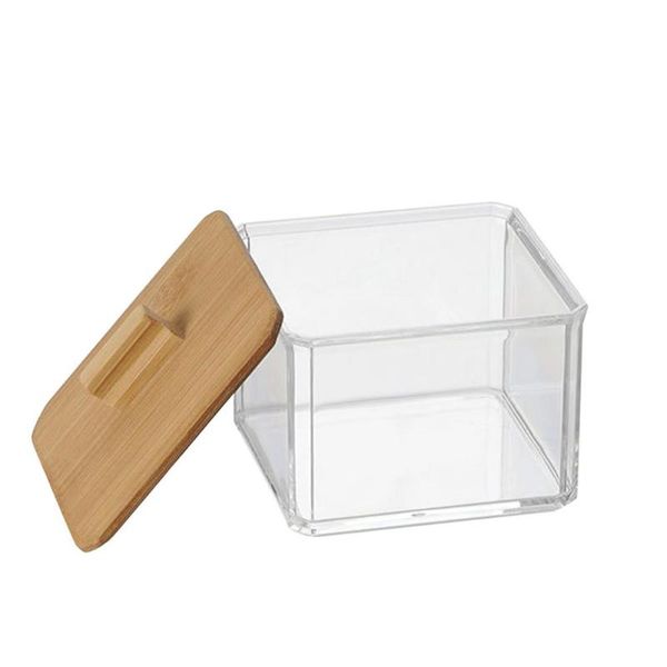 storage boxes & bins clear acrylic q-tip organizer square cotton pad ball swab holder with wooden lid container for floss picks bath salts
storage boxes & bins clear acrylic q-tip organizer square cotton pad ball swab holder with wooden lid container for floss picks bath salts