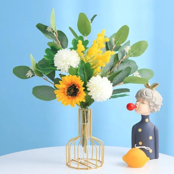 elegant simulation fake bouquet (flower + vase) set artificial silk flowers for home living room table decor decorative & wreaths
elegant simulation fake bouquet (flower + vase) set artificial silk flowers for home living room table decor decorative & wreaths