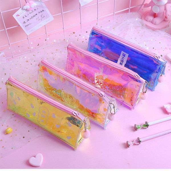 1pcs fashion cute kawaii girl heart laser pencil bag simple transparent stationery box case school supplies kids gift bags
1pcs fashion cute kawaii girl heart laser pencil bag simple transparent stationery box case school supplies kids gift bags