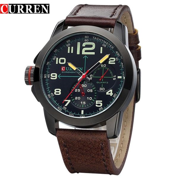 wristwatches curren watches men cow leather strap quartz-watches sport men's waterproof relogio heren hodinky 8182b, Slivery;brown
wristwatches curren watches men cow leather strap quartz-watches sport men's waterproof relogio heren hodinky 8182b, Slivery;brown