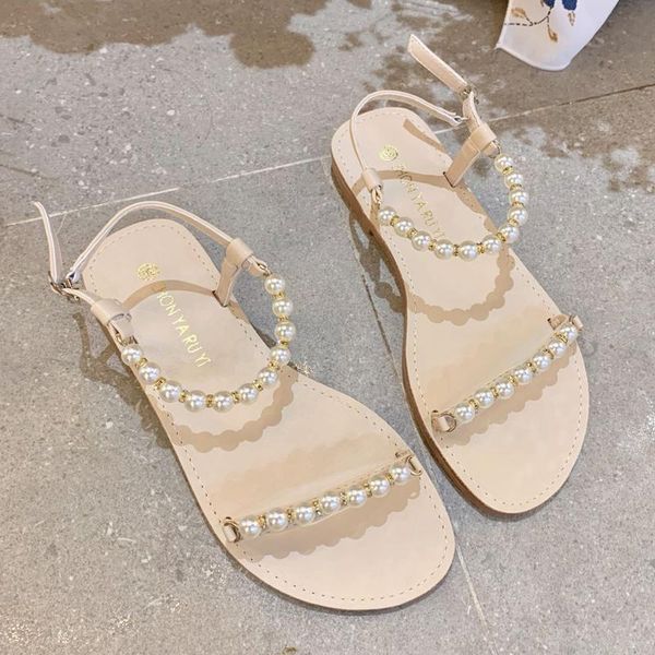 summer flats sandals pearl sweet buckle strap shoes woman casual beach open toe, Black
summer flats sandals pearl sweet buckle strap shoes woman casual beach open toe, Black