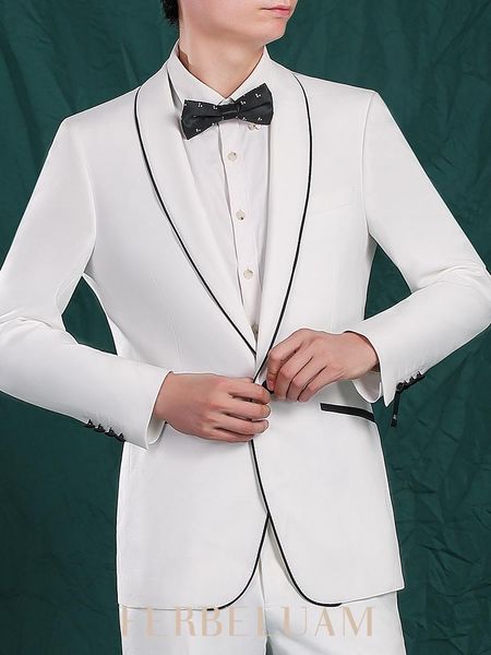 men's suits & blazers white suit blazer pant men set single breasted one button wedding groom wear plus size 44 to 54 business man pant, White;black
men's suits & blazers white suit blazer pant men set single breasted one button wedding groom wear plus size 44 to 54 business man pant, White;black