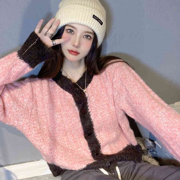 women's sweaters short-colored female sweater contrast seam niche design mesh cardigan jacket autumn soft wax sgfq, White;black
women's sweaters short-colored female sweater contrast seam niche design mesh cardigan jacket autumn soft wax sgfq, White;black
