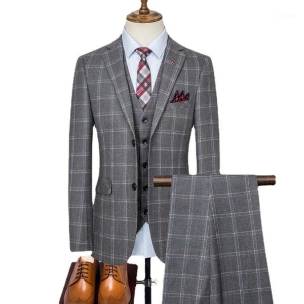 men's suits & blazers 6xl (blazers+pants+vest) one butto gray plaid wedding groom tuxedos lapel groomsmen mens dinner prom suit male sl, White;black
men's suits & blazers 6xl (blazers+pants+vest) one butto gray plaid wedding groom tuxedos lapel groomsmen mens dinner prom suit male sl, White;black
