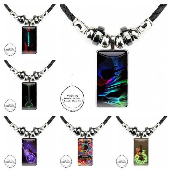 pendant necklaces glowing neon guitar outline for girls gift steel color glass cabochon with rectangle shaped choker black hematite, Silver
pendant necklaces glowing neon guitar outline for girls gift steel color glass cabochon with rectangle shaped choker black hematite, Silver