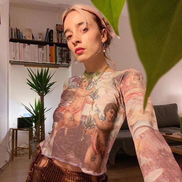women's t-shirt puloru vintage 90s angel print crop y2k aesthetic women long sleeve o-neck slim tees grunge street e-girl clothes, White
women's t-shirt puloru vintage 90s angel print crop y2k aesthetic women long sleeve o-neck slim tees grunge street e-girl clothes, White