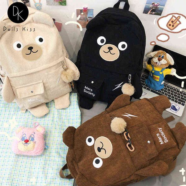 ladies cute corduroy backpack female kawaii bear embroidery design travel backpack mochila for women student japanese school bag y1105
ladies cute corduroy backpack female kawaii bear embroidery design travel backpack mochila for women student japanese school bag y1105