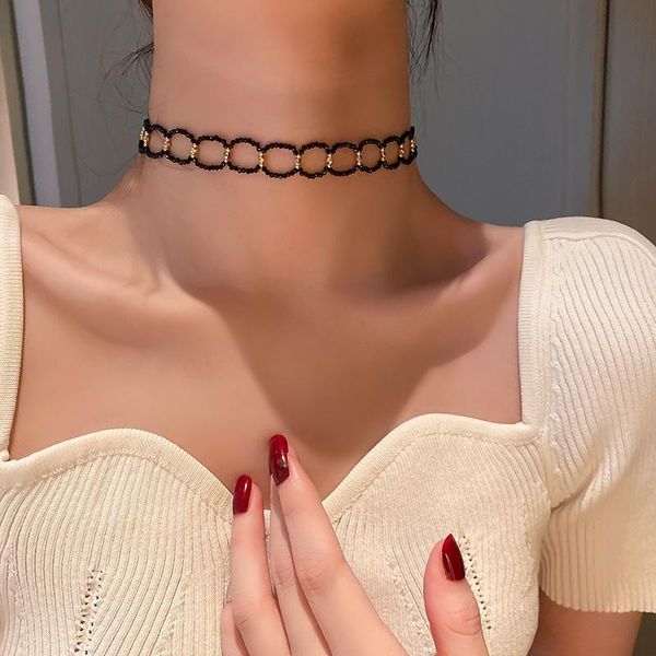 chains tarcliy 2021summer ethnic style black millet bead necklace simple metal plastic beaded o-shaped chain women fashion jewelry, Silver
chains tarcliy 2021summer ethnic style black millet bead necklace simple metal plastic beaded o-shaped chain women fashion jewelry, Silver