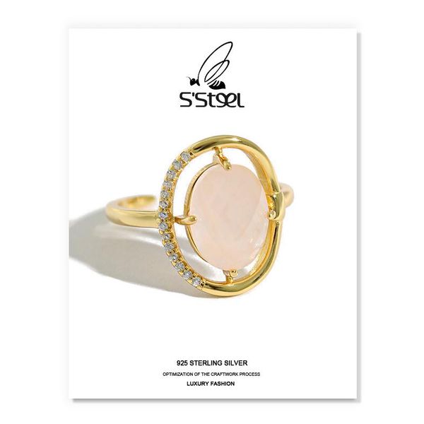 cluster rings s'steel zircon gift for women 925 sterling silver pink quartz stone korean designer luxury ring anillo plata jewelry, Golden;silver
cluster rings s'steel zircon gift for women 925 sterling silver pink quartz stone korean designer luxury ring anillo plata jewelry, Golden;silver