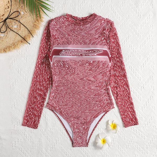 one-piece suits 2021 brand summer women's mesh printing long-sleeved bikini swimsuit beach swimwear designer
one-piece suits 2021 brand summer women's mesh printing long-sleeved bikini swimsuit beach swimwear designer
