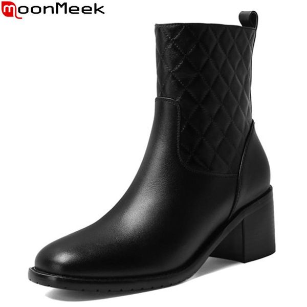 boots moonmeek 2021 genuine leather thick high heels square toe ladies shoes autumn winter black color ankle women
boots moonmeek 2021 genuine leather thick high heels square toe ladies shoes autumn winter black color ankle women