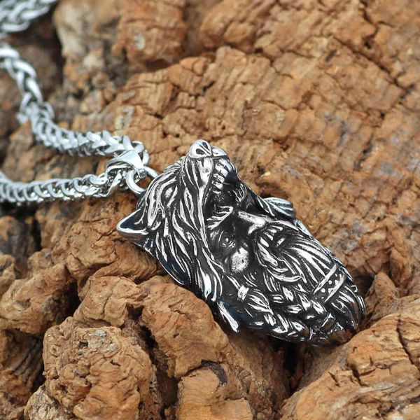 stainless steel celtic wolf head viking odin warrior pendant men's necklace nordic domineering sweater chain, Silver
stainless steel celtic wolf head viking odin warrior pendant men's necklace nordic domineering sweater chain, Silver