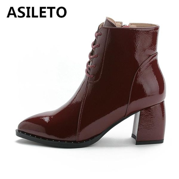 boots asileto women genuine leather square heel ankle pointed toe patent strap designer brand big size 42 black s2312
boots asileto women genuine leather square heel ankle pointed toe patent strap designer brand big size 42 black s2312