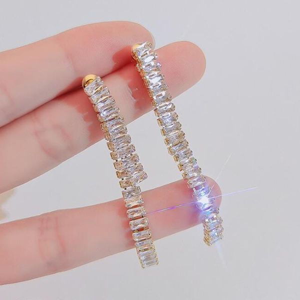 dangle & chandelier luxury shiny crystal square cz cubic zirconia gold color long tassel earrings for women girls gifts party fashion jewelr, Silver
dangle & chandelier luxury shiny crystal square cz cubic zirconia gold color long tassel earrings for women girls gifts party fashion jewelr, Silver