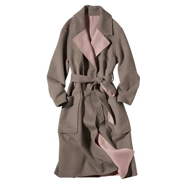women's wool & blends woolen double-sided cloth overcoat lapel winter womens coat, Black
women's wool & blends woolen double-sided cloth overcoat lapel winter womens coat, Black