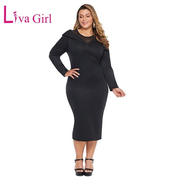 casual dresses liva girl black/blue sheer mesh neck patchwork big plus size midi dress women long sleeve bodycon party 3xl 4xl 5xl, Black;gray
casual dresses liva girl black/blue sheer mesh neck patchwork big plus size midi dress women long sleeve bodycon party 3xl 4xl 5xl, Black;gray