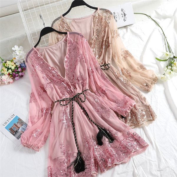spring tie bow v-neck sequined playsuits women bodycon floral embroidery jumpsuits female long sleeve mesh rompers bodysuit 1275, Black;white
spring tie bow v-neck sequined playsuits women bodycon floral embroidery jumpsuits female long sleeve mesh rompers bodysuit 1275, Black;white